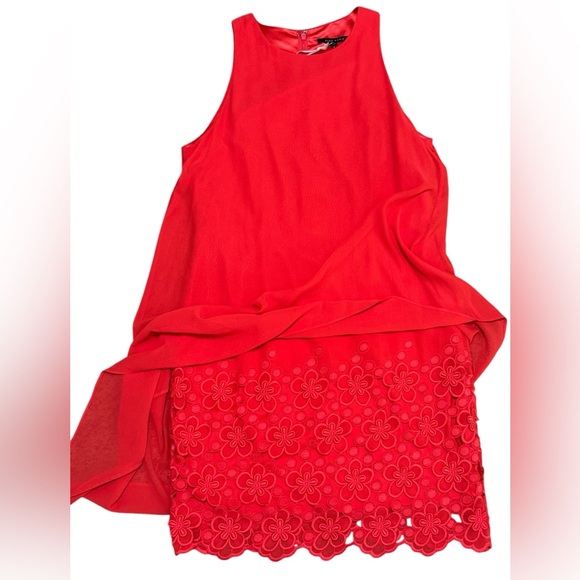 NWT Alex Marie Cardinal Red Asymmetrical Dress—Size 8 - Picture 4 of 7